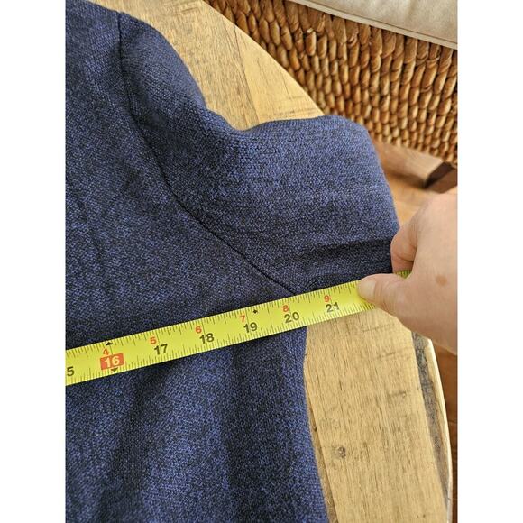 Saks Fifth Ave Open Heavy Duster Cardigan Women's Size S Blue/Black Luxury - Picture 9 of 9